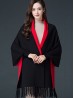 Cashmere Feeling Open-Front Cape W/Sleeves